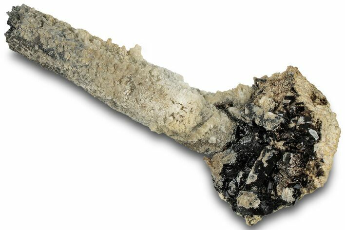 Black Tourmaline (Schorl) Crystals with Hyalite Opal - Namibia #322780